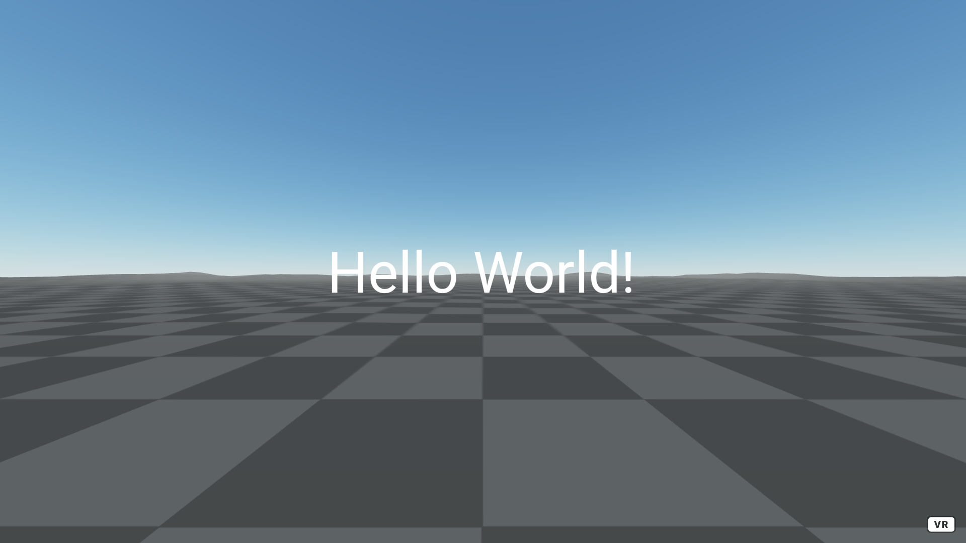 An A-Frame scene that says Hello World!